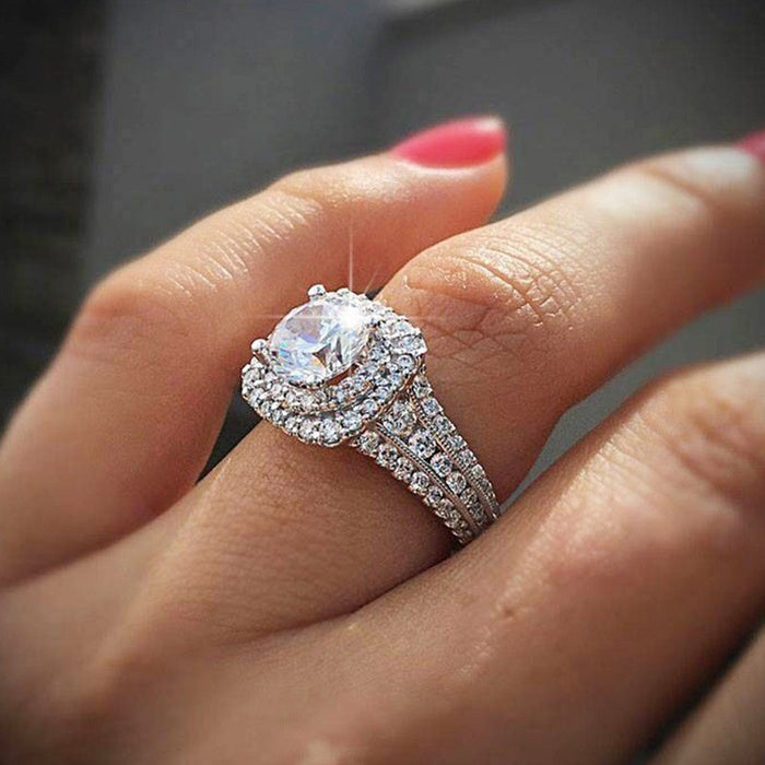 Anillo de princesa con ocho corazones y ocho flechas para parejas, joyería nupcial