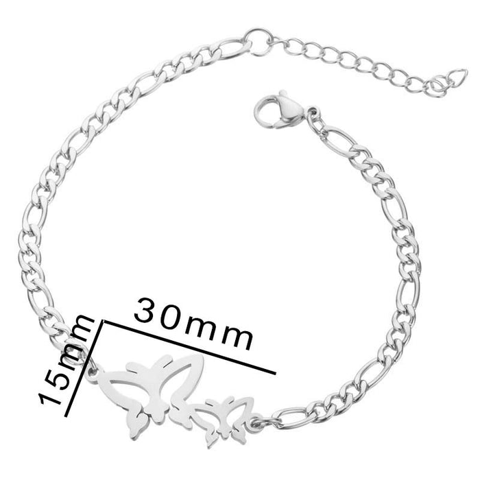 Butterfly Christmas bracelet, ladies stainless steel snowflake elephant love jewelry wholesale