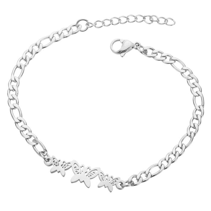 Butterfly Christmas bracelet, ladies stainless steel snowflake elephant love jewelry wholesale