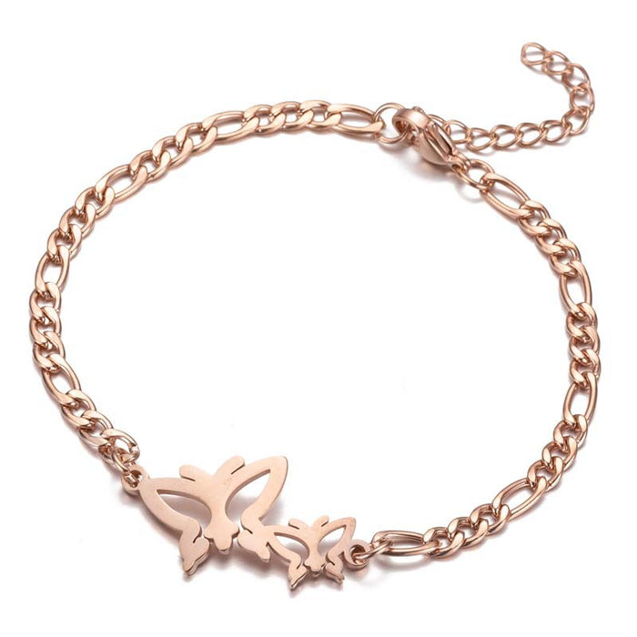 Butterfly Christmas bracelet, ladies stainless steel snowflake elephant love jewelry wholesale