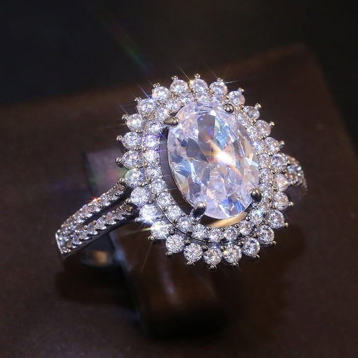 Colorful Stone Square Diamond Women's Ring