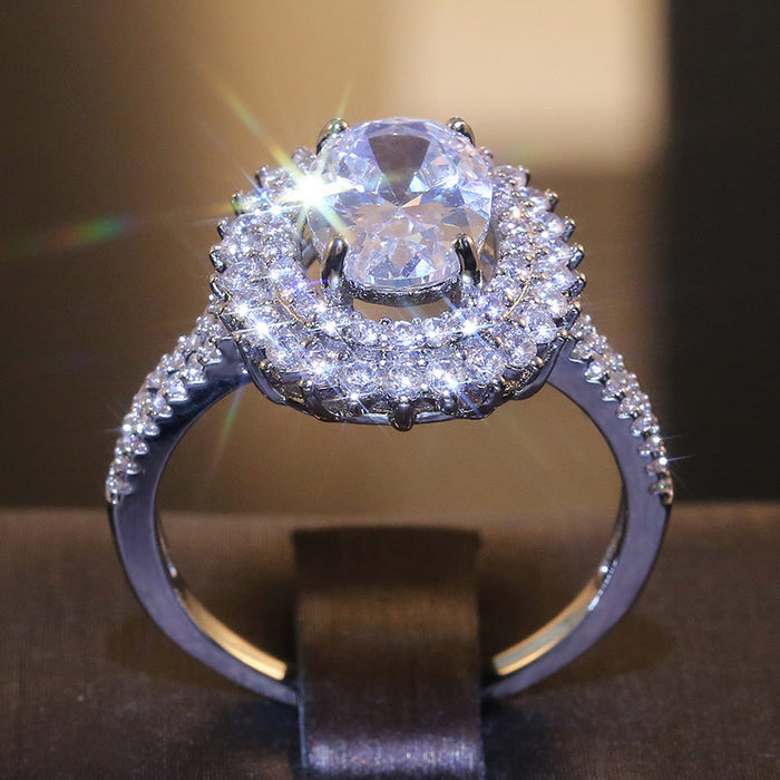 Colorful Stone Square Diamond Women's Ring