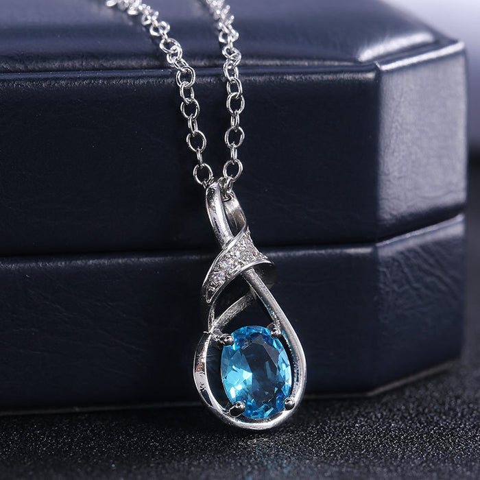 Geometric zirconium diamond pendant necklace couple jewelry
