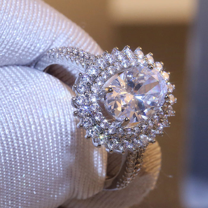 Colorful Stone Square Diamond Women's Ring