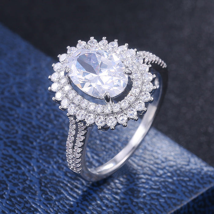 Colorful Stone Square Diamond Women's Ring