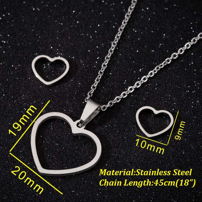 Butterfly necklace earrings, Korean spring and summer small fresh simple stainless steel spot wholesale