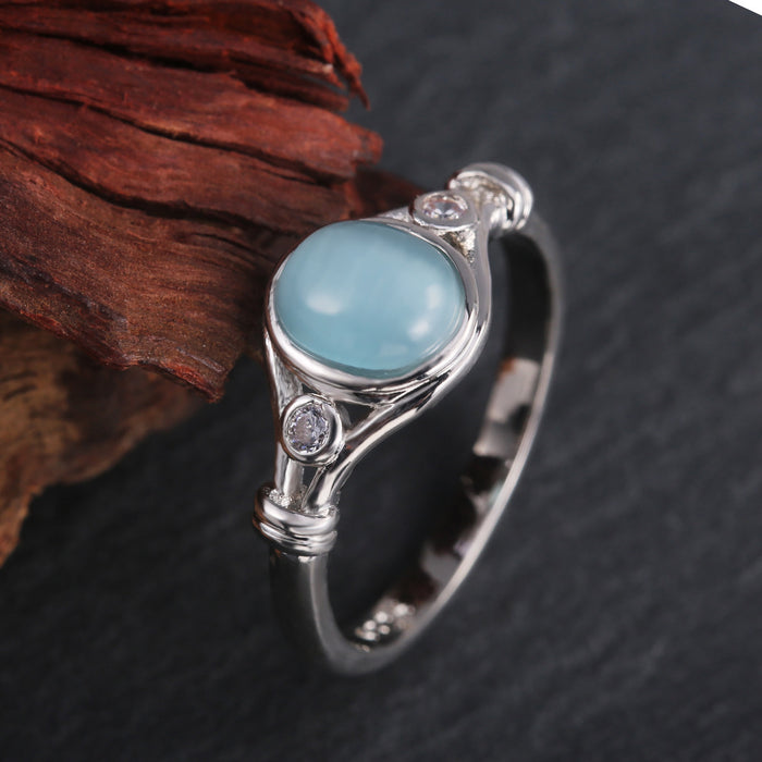 Simple and elegant turquoise ring for women, versatile and trendy