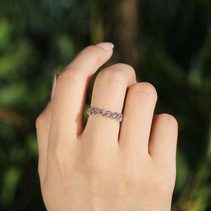 Simple hollow heart-shaped copper ring