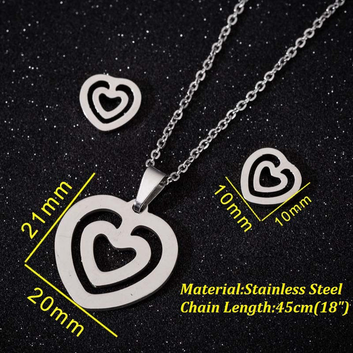 Butterfly necklace earrings, Korean spring and summer small fresh simple stainless steel spot wholesale