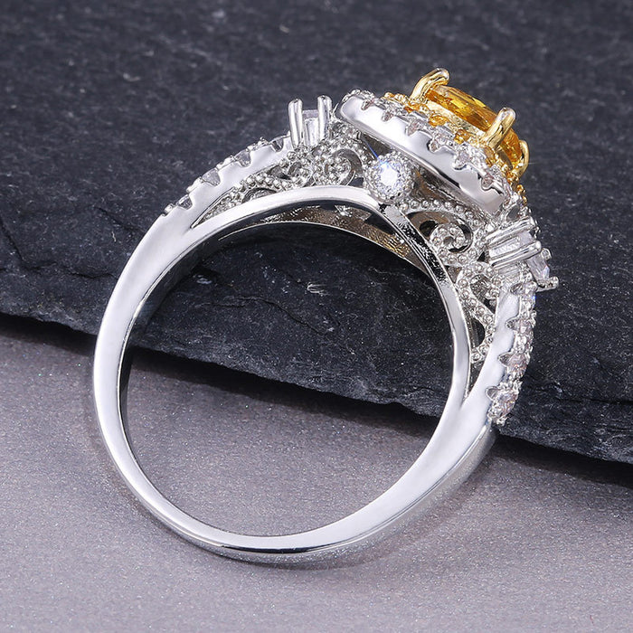 Anillo de circonita con ocho corazones y ocho flechas para mujer, joyería de mano con diamantes simulados, venta al por mayor