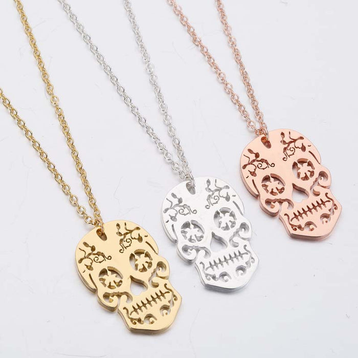 Pendientes y collar con colgante de calavera fantasma y calabaza de Halloween: joyería festiva de acero inoxidable para ocasiones espeluznantes