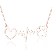 Love electrogram necklace, European and American necklace Mother's Day small animal wolf bear paw clavicle chain fashion wholesale - wallojewerly 