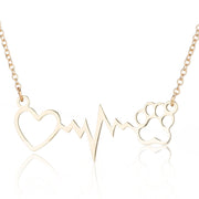 Love electrogram necklace, European and American necklace Mother's Day small animal wolf bear paw clavicle chain fashion wholesale - wallojewerly 