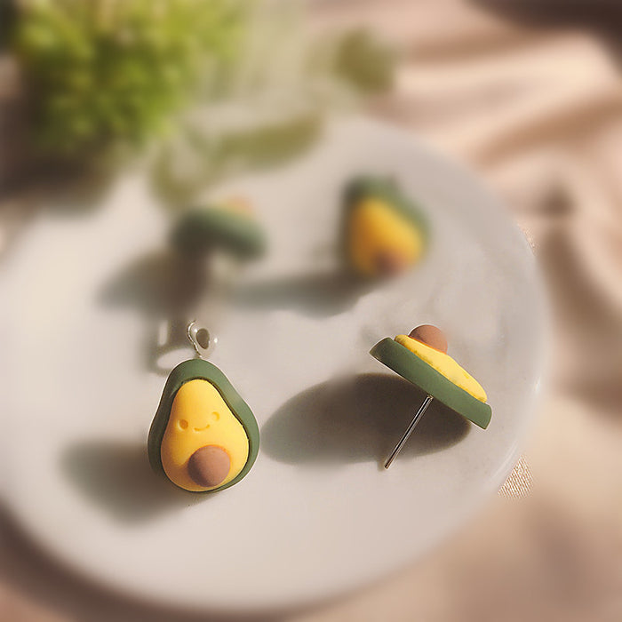 Green avocado earrings, internet celebrity temperament earrings