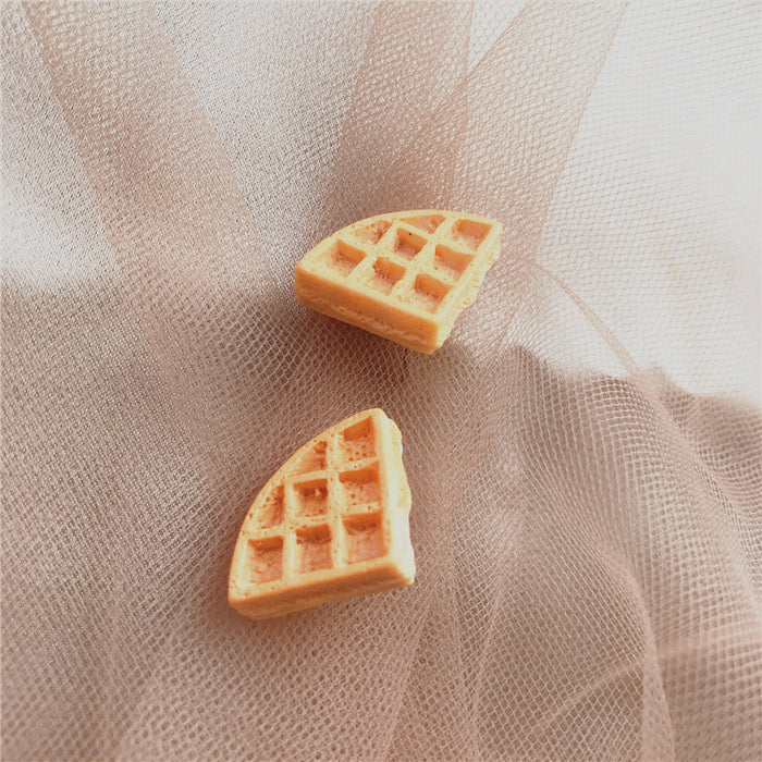 Pendientes de galleta de pastel, dulces y lindos, creativos, con clips para las orejas, sin perforaciones