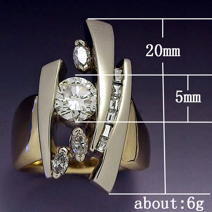Gold geometric rings, popular European and American rings,  zircon-plated jewelry