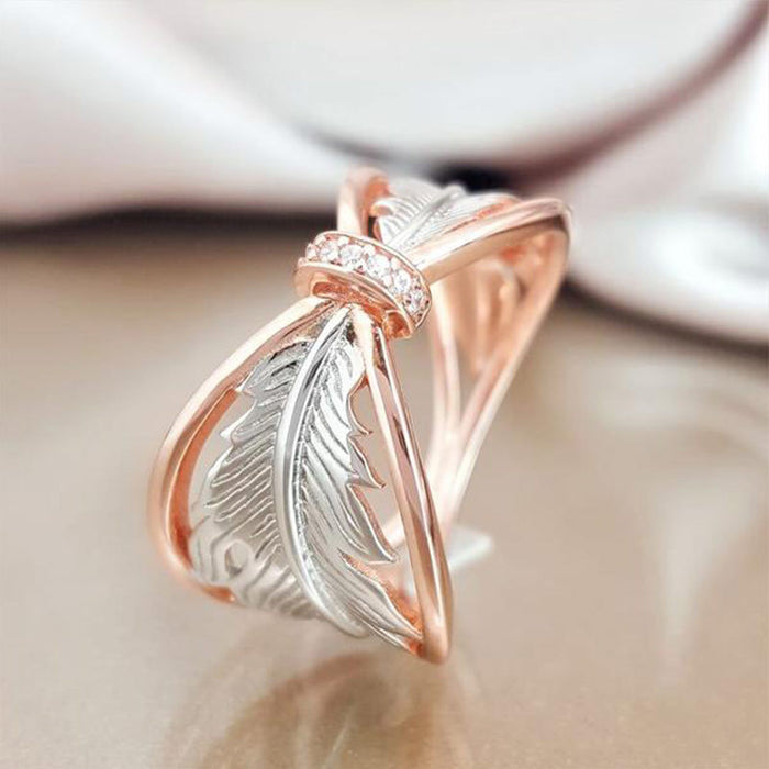 Anillo de circonita con flor floreciente, joyería para mujer