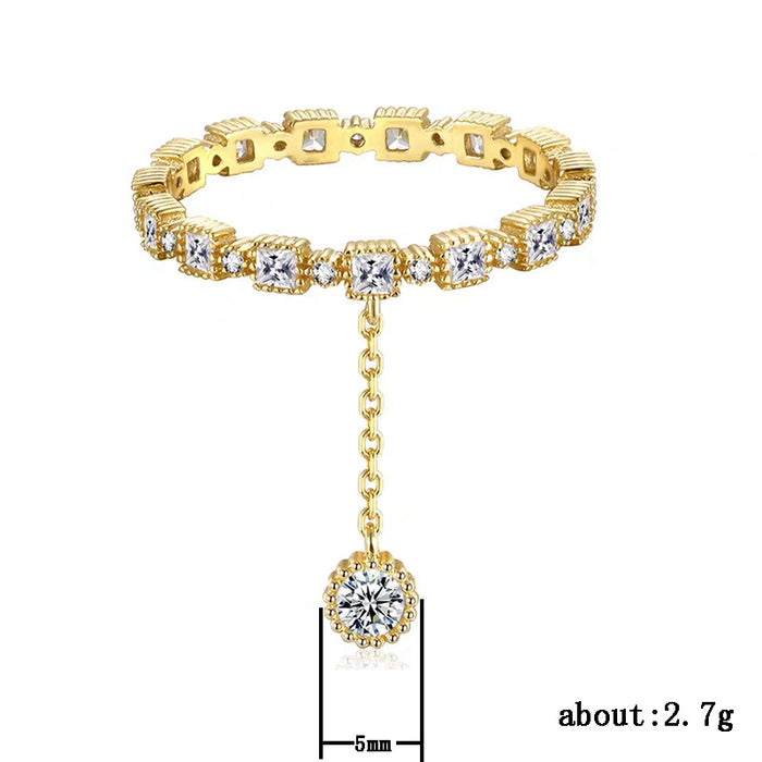 Zircon Pendant Women's Ring Gold Plated Index Finger Ring