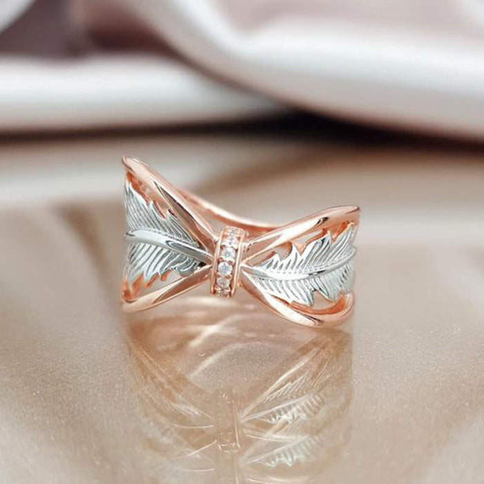 Anillo de circonita con flor floreciente, joyería para mujer