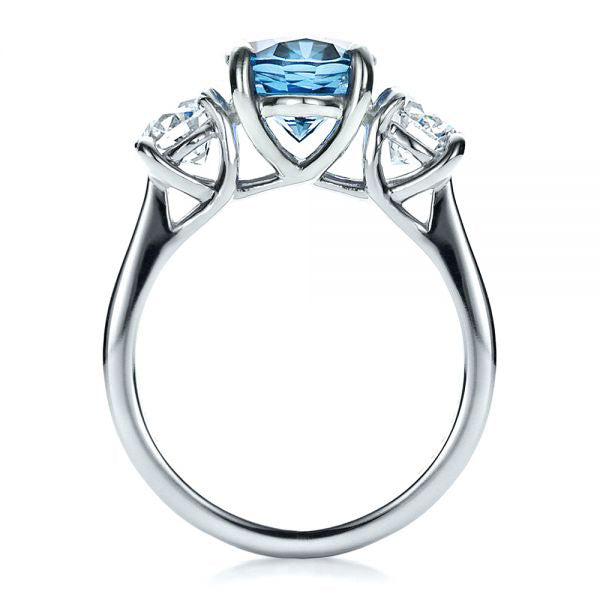 Anillo de mujer de circonita azul de moda directo