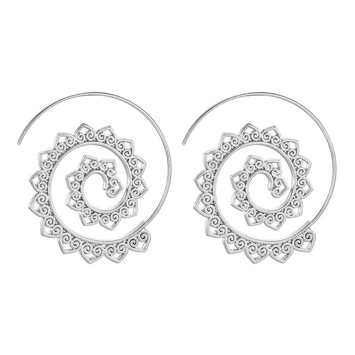 Pendientes geométricos en espiral con forma de lágrima y diamantes, pendientes creativos y exagerados