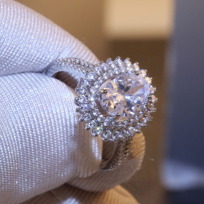 Colorful Stone Square Diamond Women's Ring