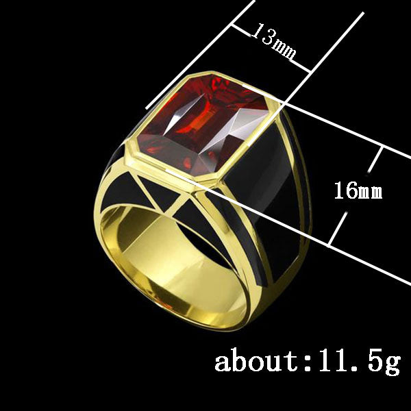 Fashionable imitation red gemstone ring