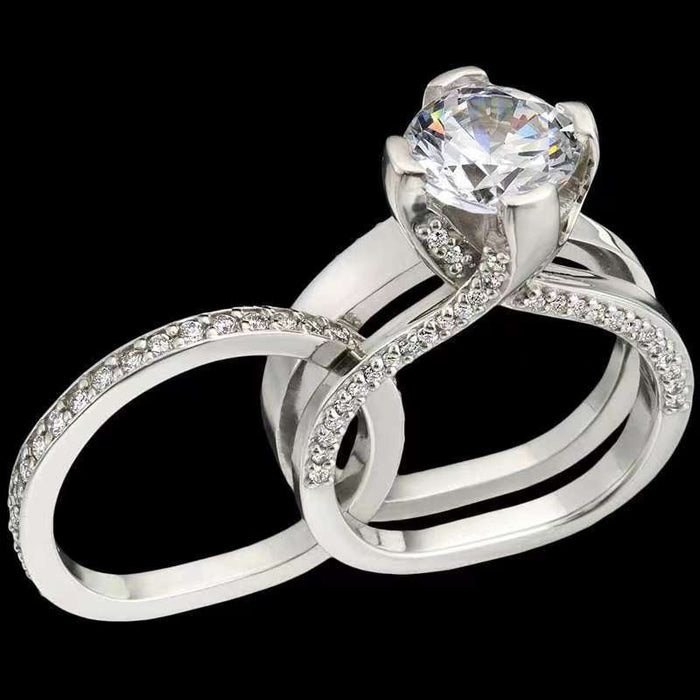 Zircon ring engagement wedding luxury couple ring