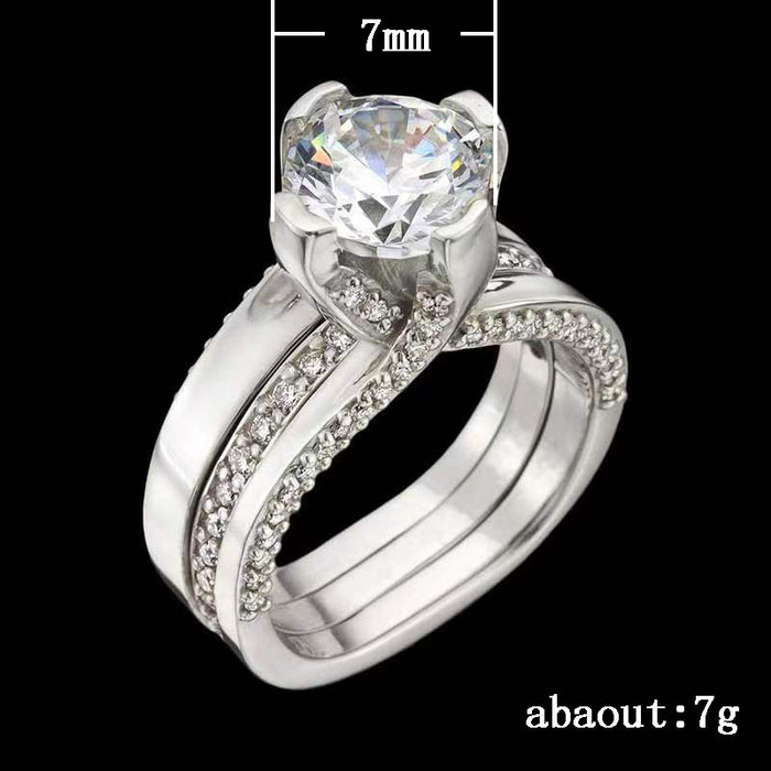 Zircon ring engagement wedding luxury couple ring