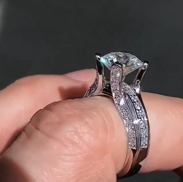 Creative Geometric Line Wedding Ring