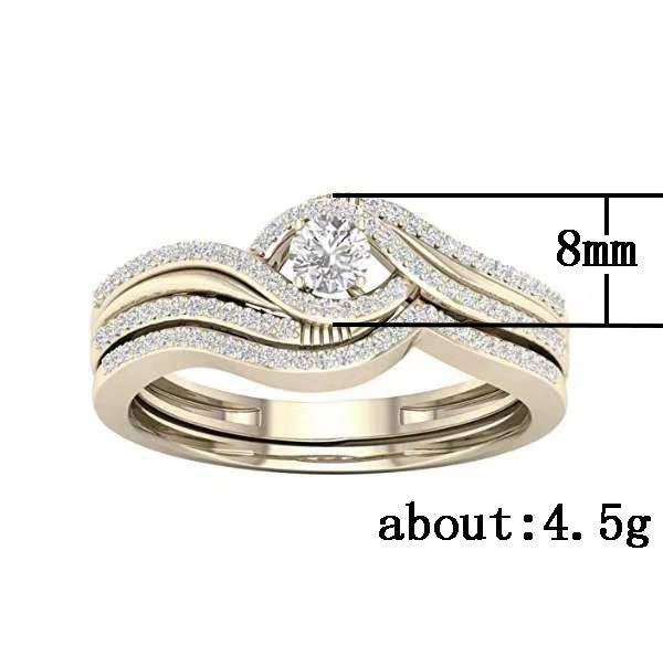 Micro-inlaid zircon couple ring jewelry