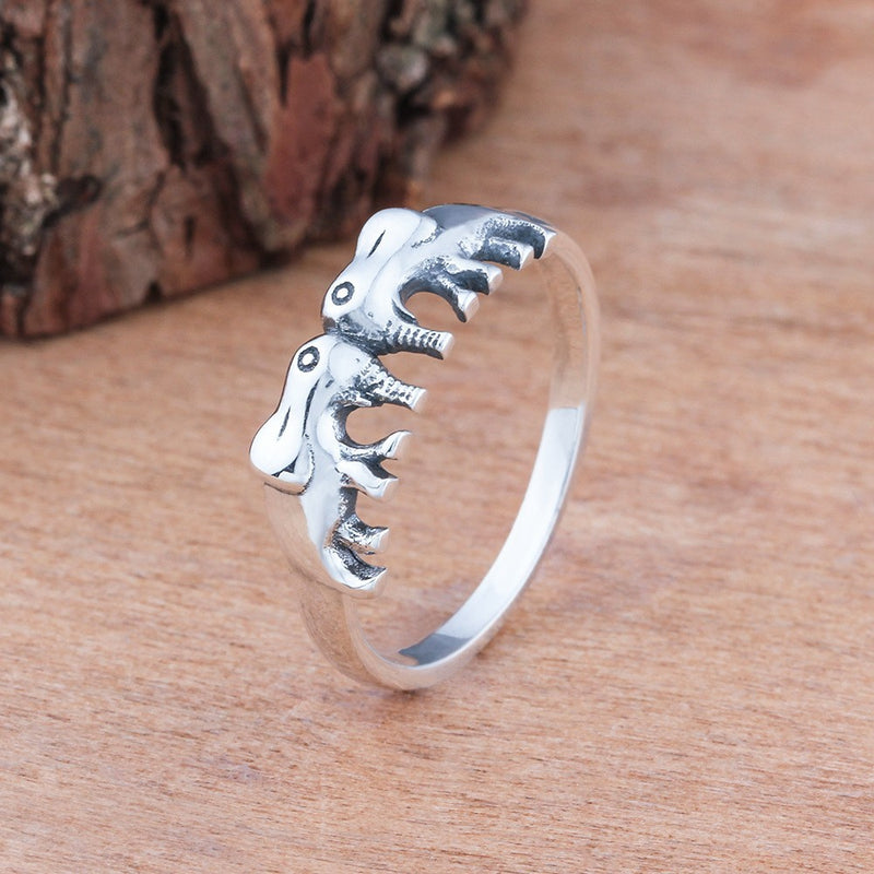 Electroplating elephant unisex ring - wallojewerly 