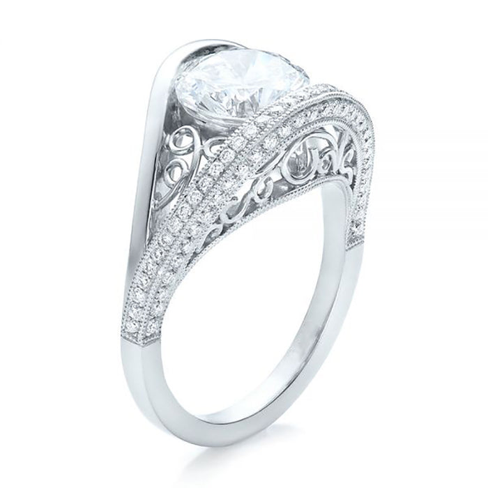 Exquisito anillo de bodas de lujo con diamantes simulados