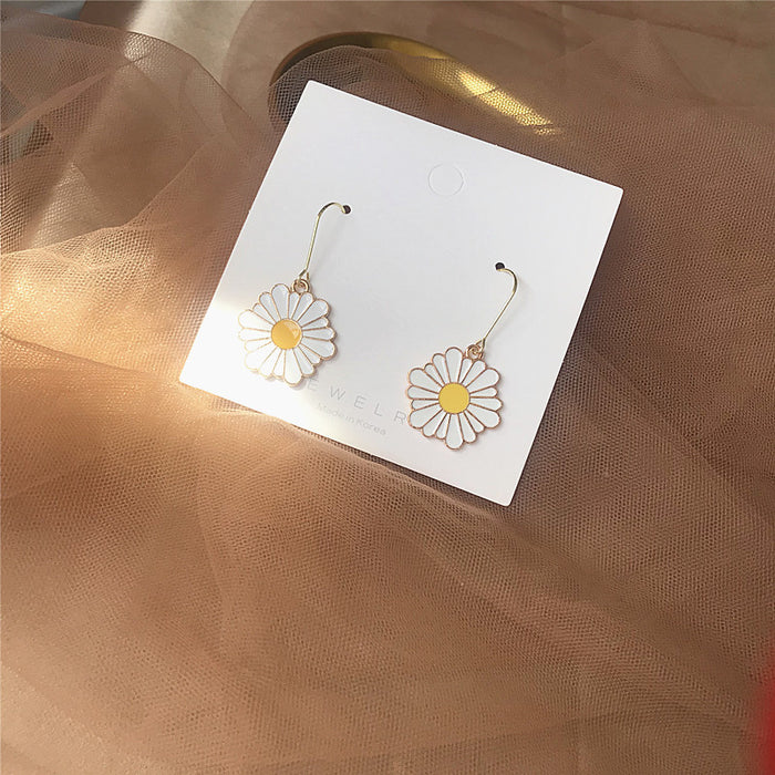 Colorful Daisy Earrings S925 Silver Needle Korean Dongdaemun Style Earrings