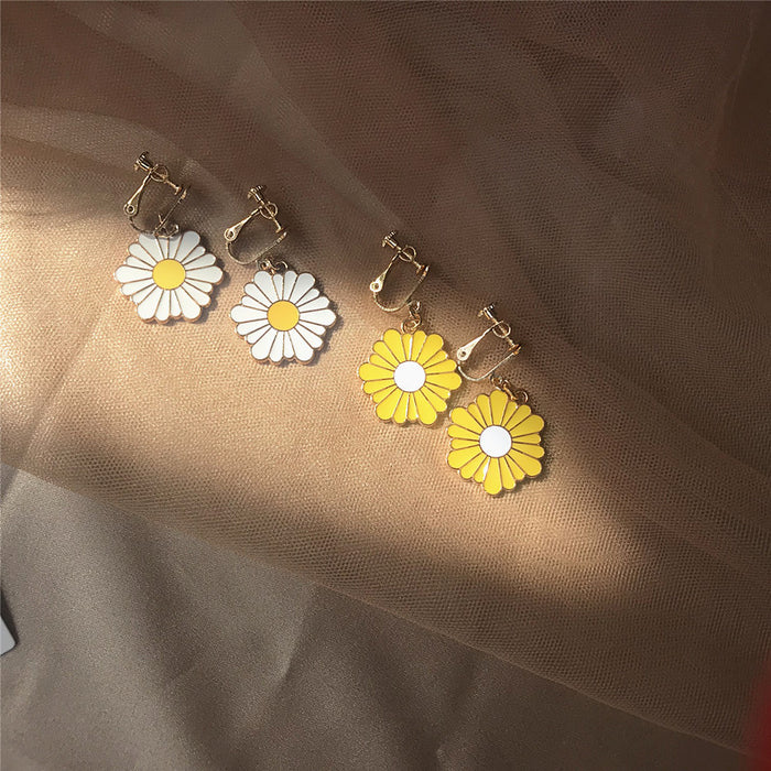 Colorful Daisy Earrings S925 Silver Needle Korean Dongdaemun Style Earrings