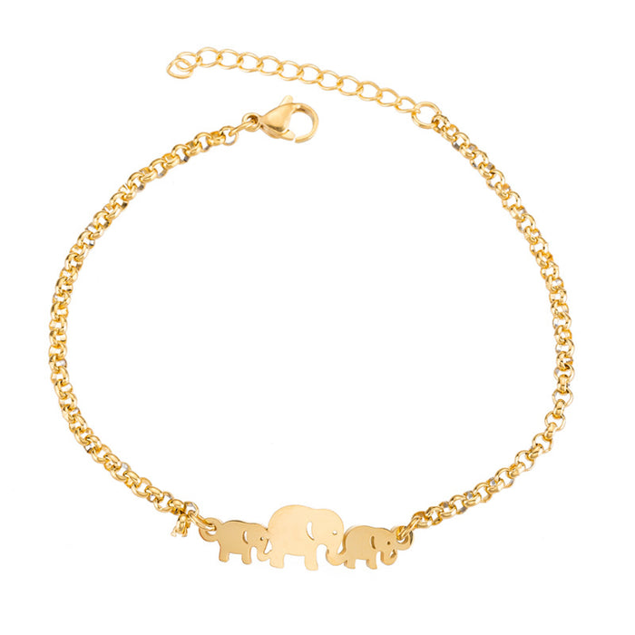 Pulsera de elefante, joyería de animales de mariposa hueca simple de primavera al por mayor