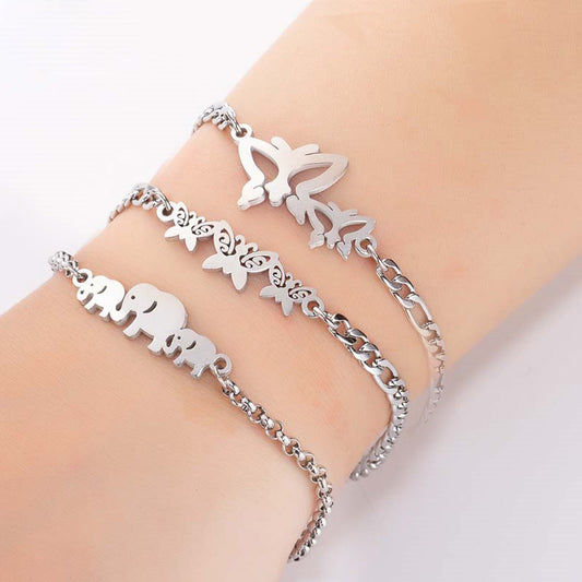 Elephant bracelet, spring simple hollow butterfly animal jewelry wholesale