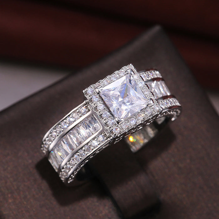 Square diamond ring engagement diamond ring