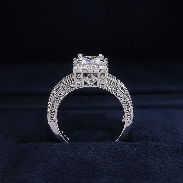 Square diamond ring engagement diamond ring