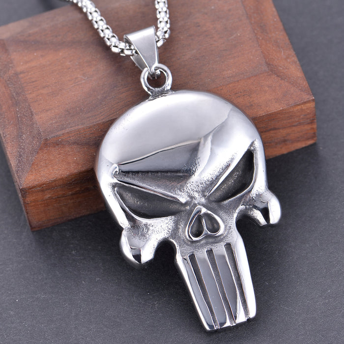 Vintage Punk Skull Men's Stainless Steel Necklace - wallojewerly 