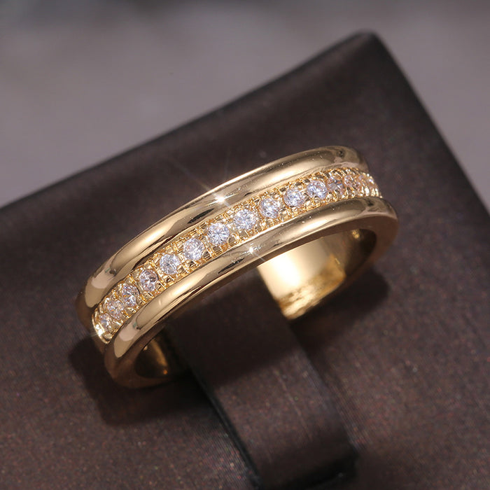 Simple gold copper plated fashionable ring