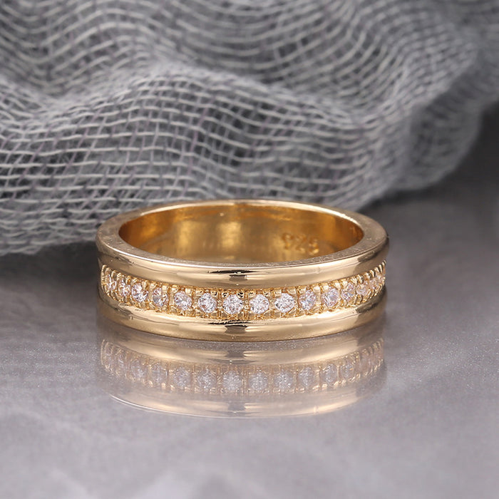 Simple gold copper plated fashionable ring