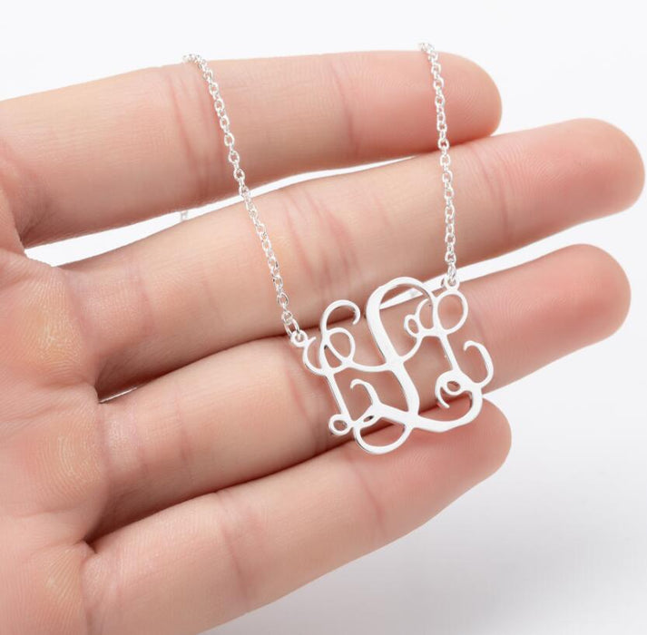 Retro 26 letter necklace, simple English letter clavicle chain stainless steel jewelry wholesale