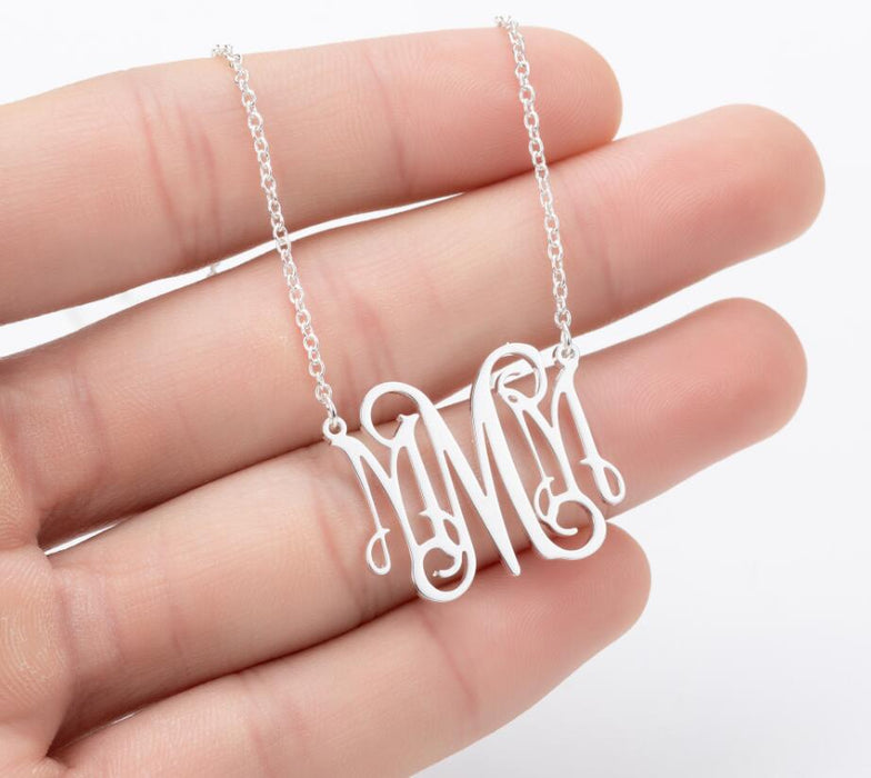 Retro 26 letter necklace, simple English letter clavicle chain stainless steel jewelry wholesale