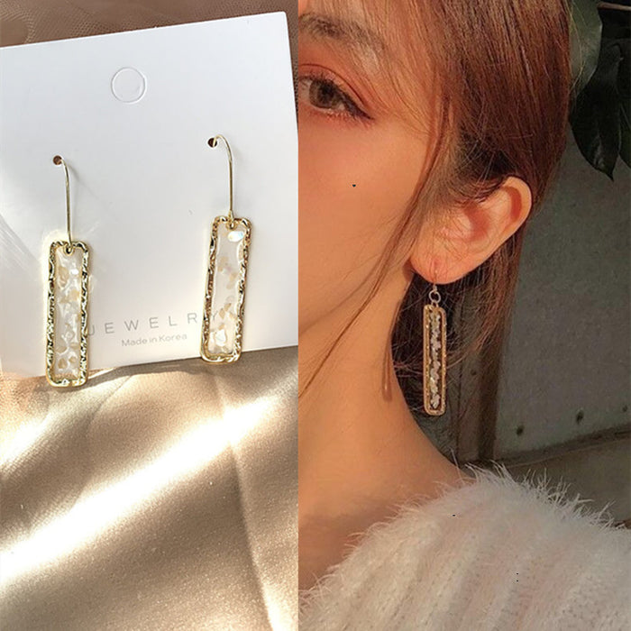 Baroque tassel S925 silver earrings retro long earrings two-piece set