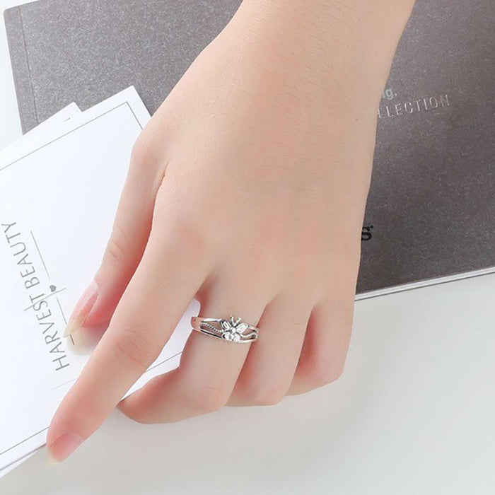 Exquisite simple antique silver plated butterfly ring