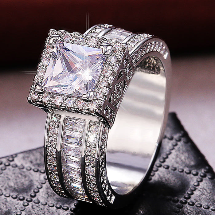 Square diamond ring engagement diamond ring