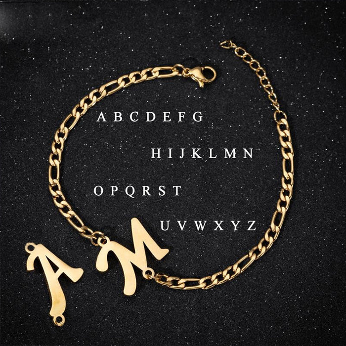 26 letter bracelet, European and American personality A-Z English bracelet girlfriend gift wholesale