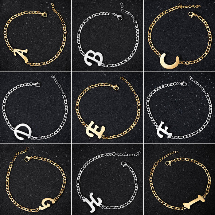 26 letter bracelet, European and American personality A-Z English bracelet girlfriend gift wholesale