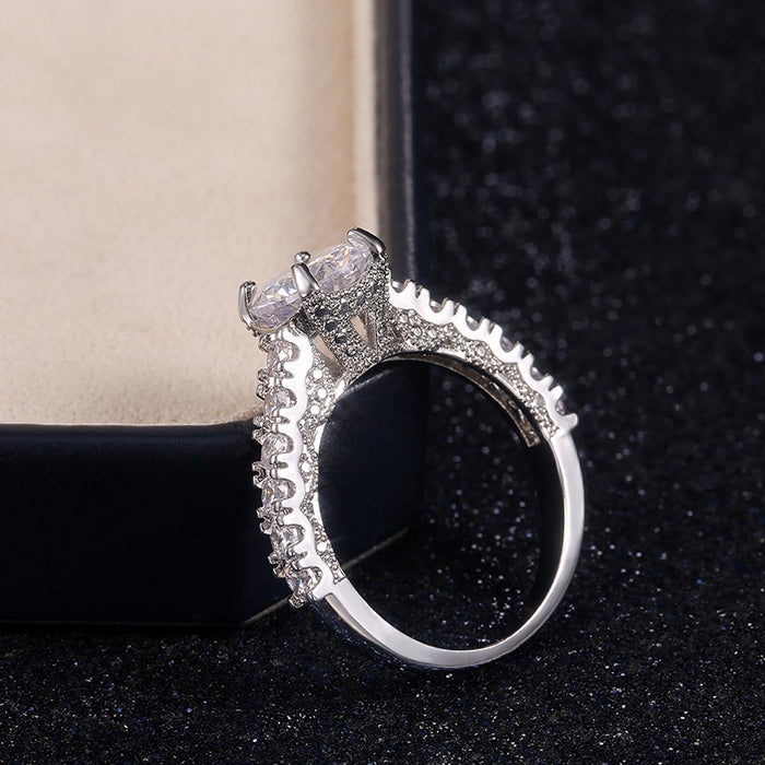 Women's wedding zircon ring simple and fashionable design